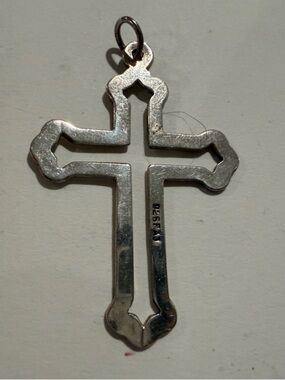 Sterling Silver Openwork Cross Pendant -